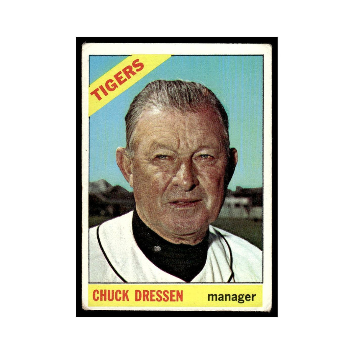 1966 Topps Baseball Card Chuck Dressen Tigers #187