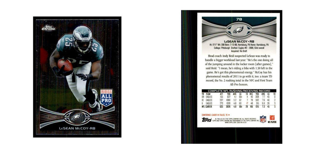 2012 Topps Chrome LeSean McCoy Football Cards #78