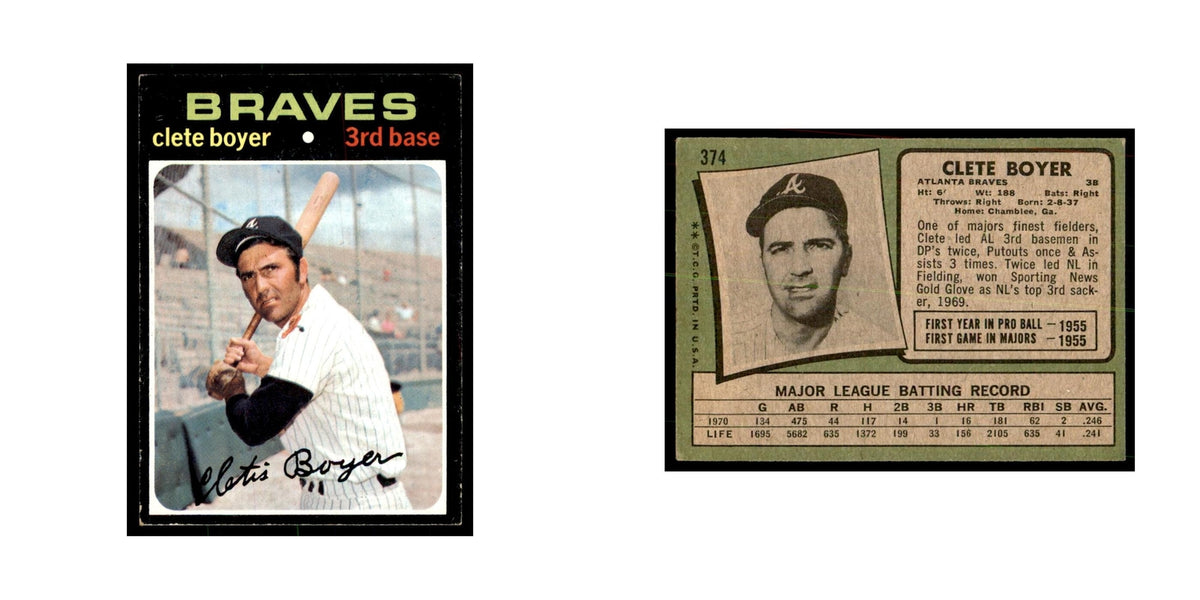1971 Topps Clete Boyer Baseball Cards #374