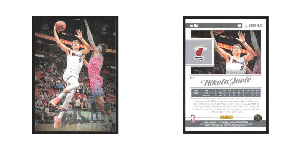 2022 Panini Chronicles Luminance Nikola Jovic RC Heat #167