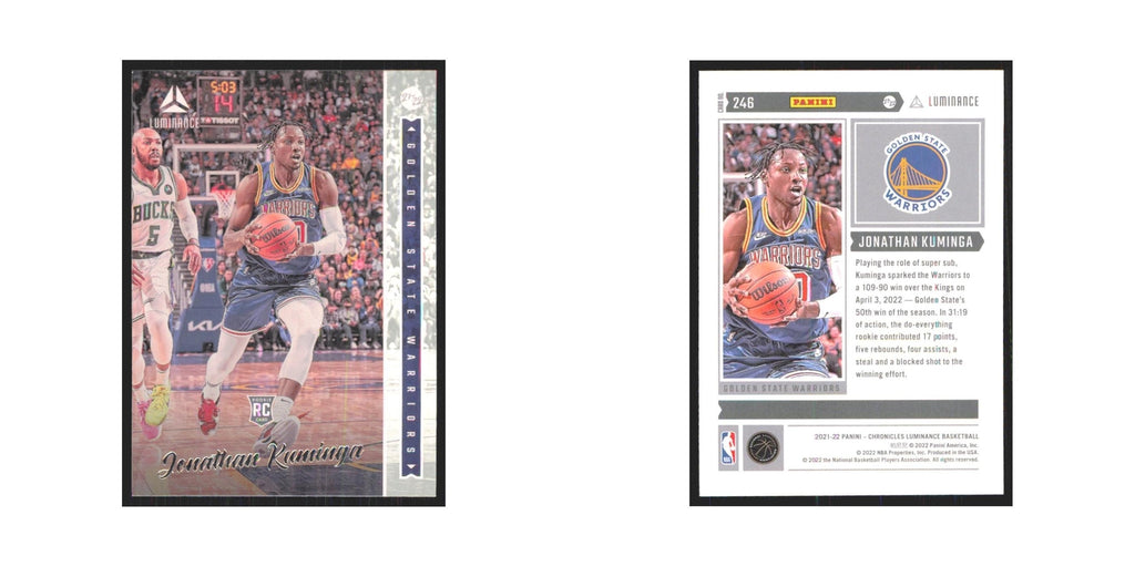 2021 Panini Chronicles Luminance Jonathan Kuminga RC Golden State Warriors #246