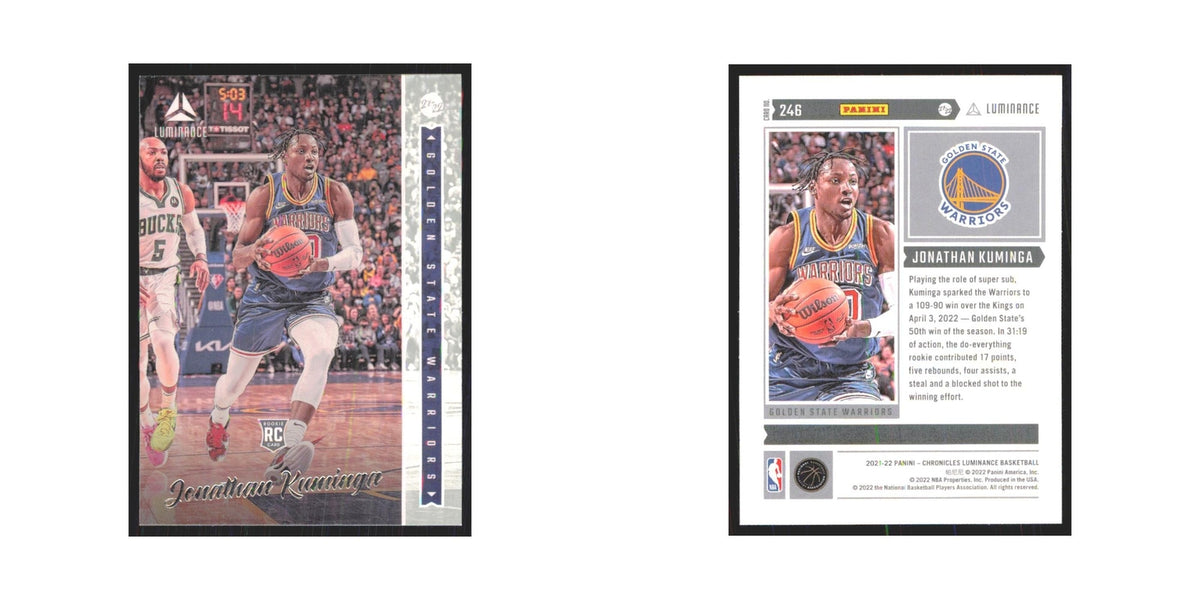 2021 Panini Chronicles Luminance Jonathan Kuminga RC Golden State Warriors #246