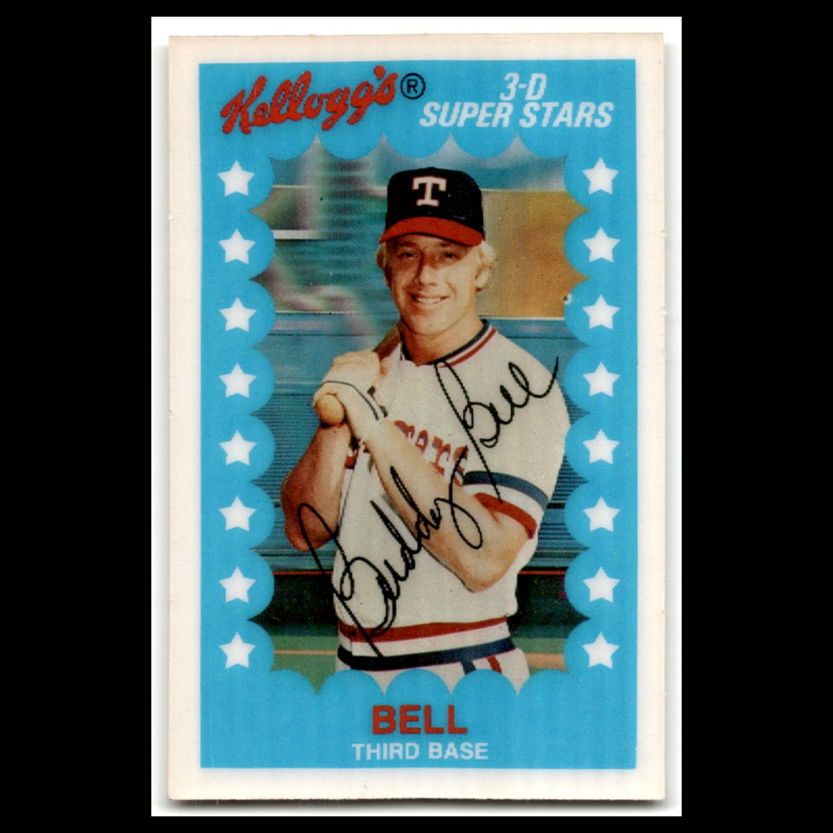 David Bell #33 1982 Kelloggs Texas Rangers Baseball Card MLB NM