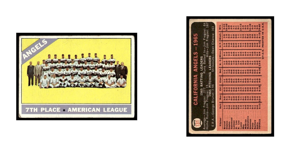 1966 Topps Baseball Card (Damaged) California Angels #131