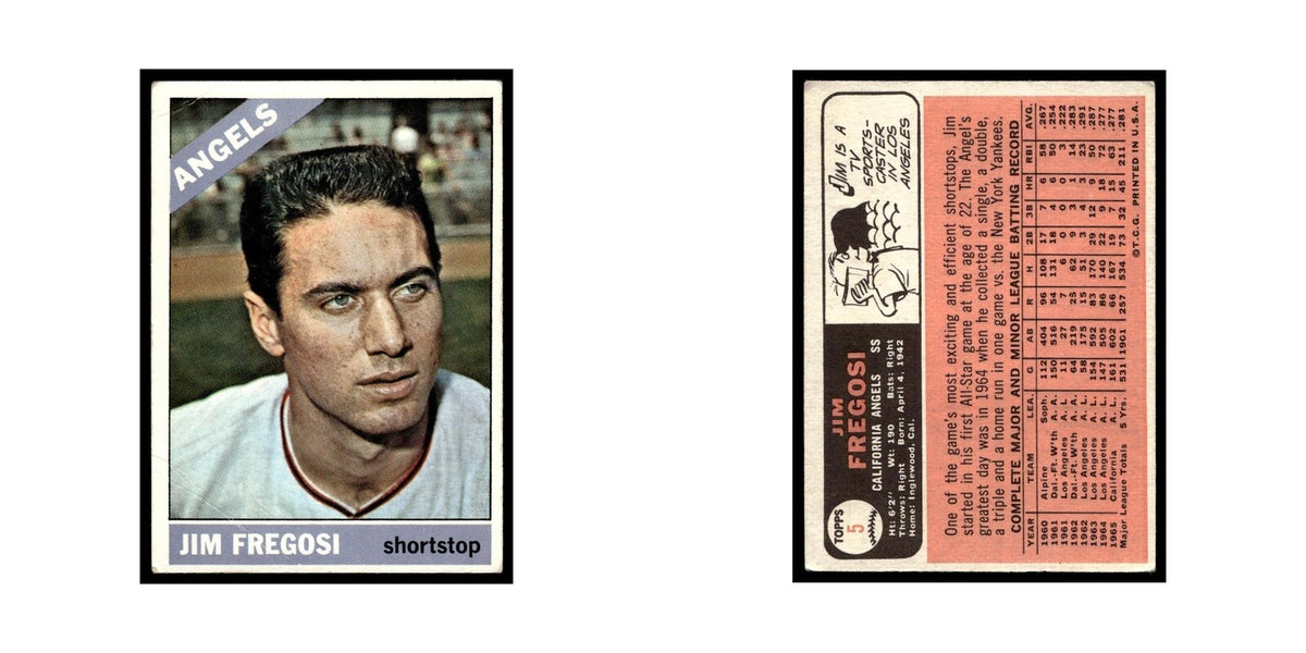 1966 Topps Baseball Card (Damaged) Jim Fregosi Angels #5