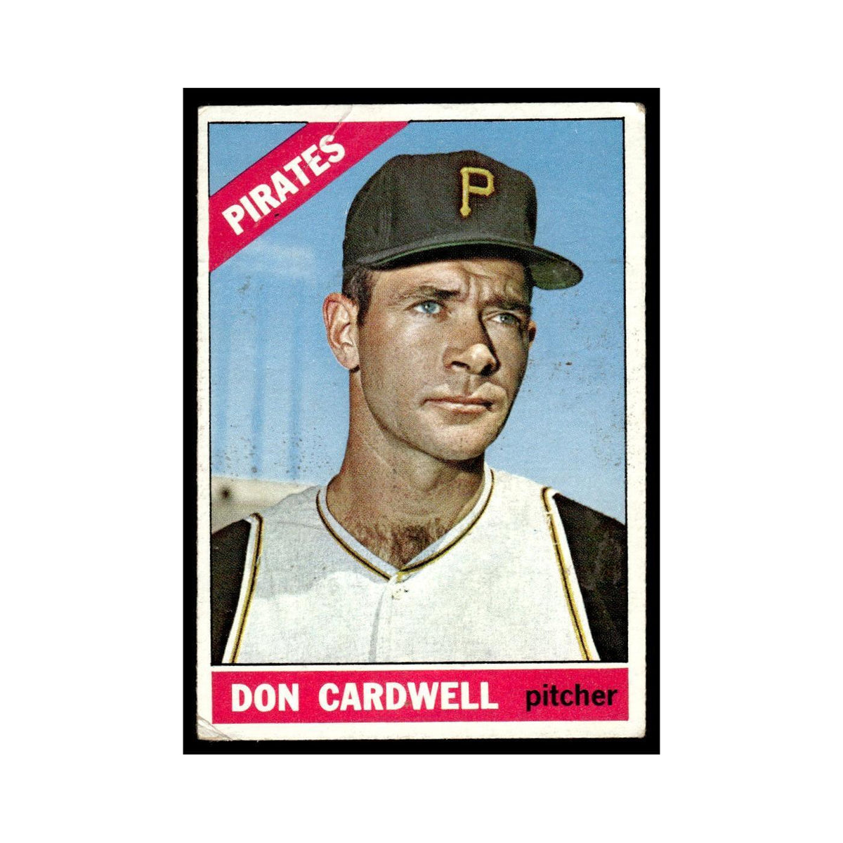 1966 Topps Baseball Card (Damaged) Don Cardwell Pirates #235