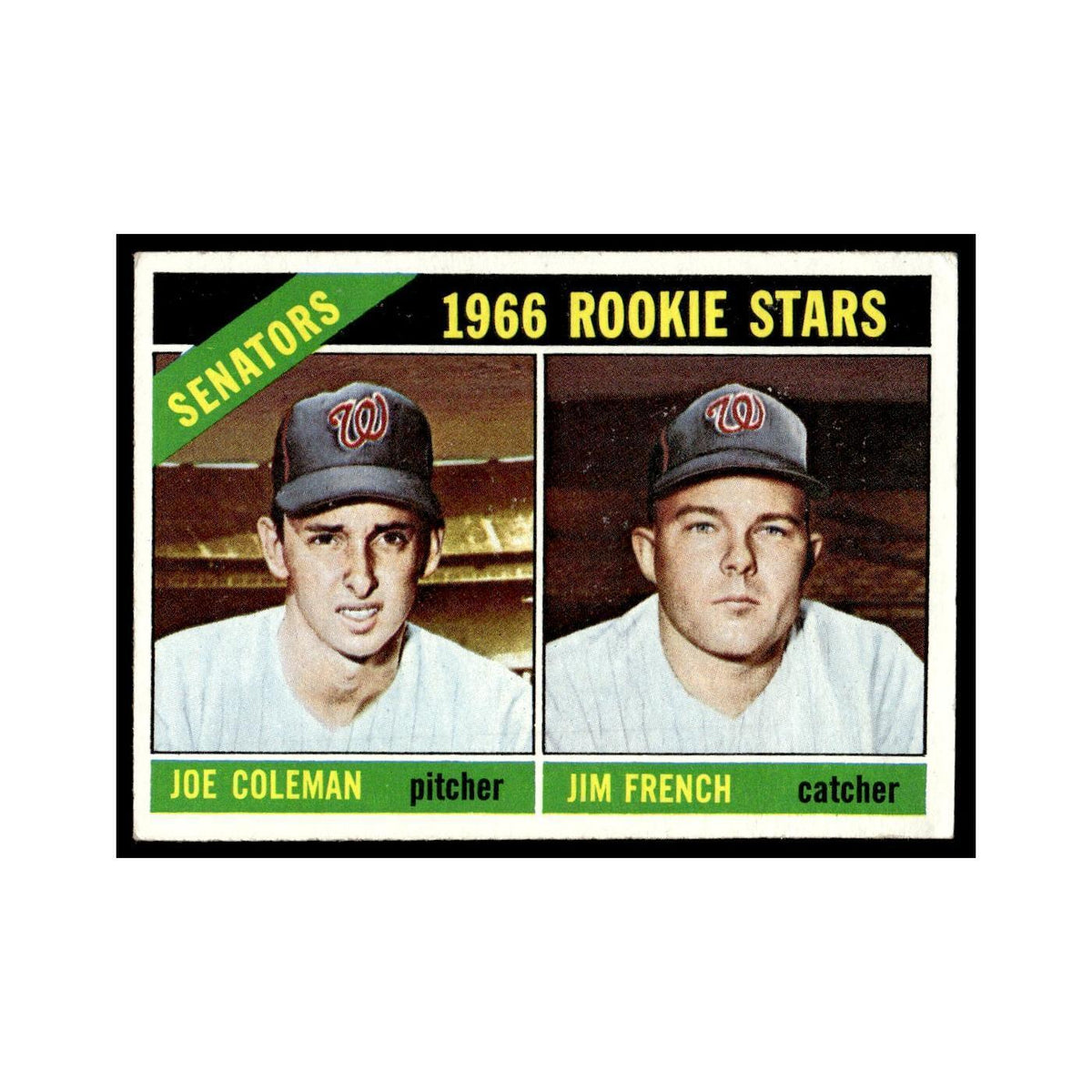1966 Topps Baseball Card Joe Coleman/Jim French RC Washington Senators #333