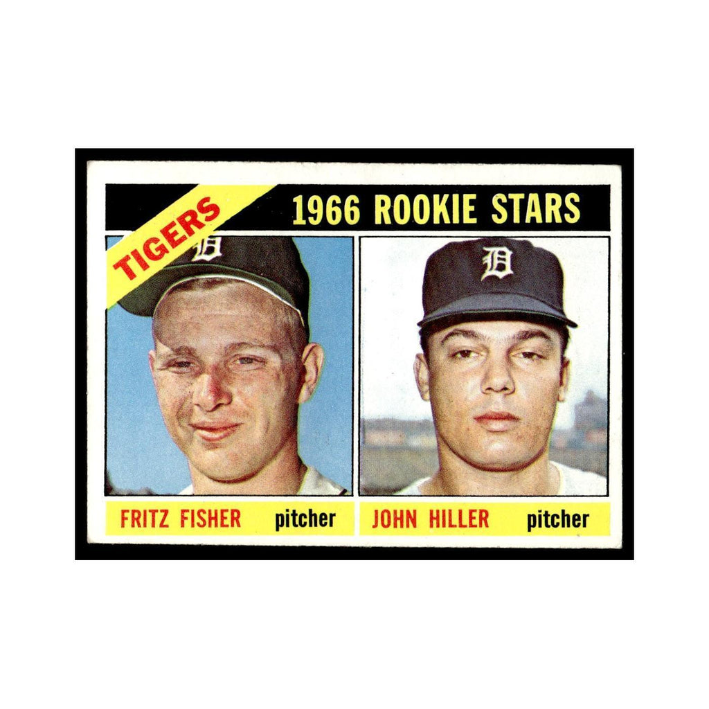 1966 Topps Baseball Card Fritz Fisher/John Hiller RC Tigers #209