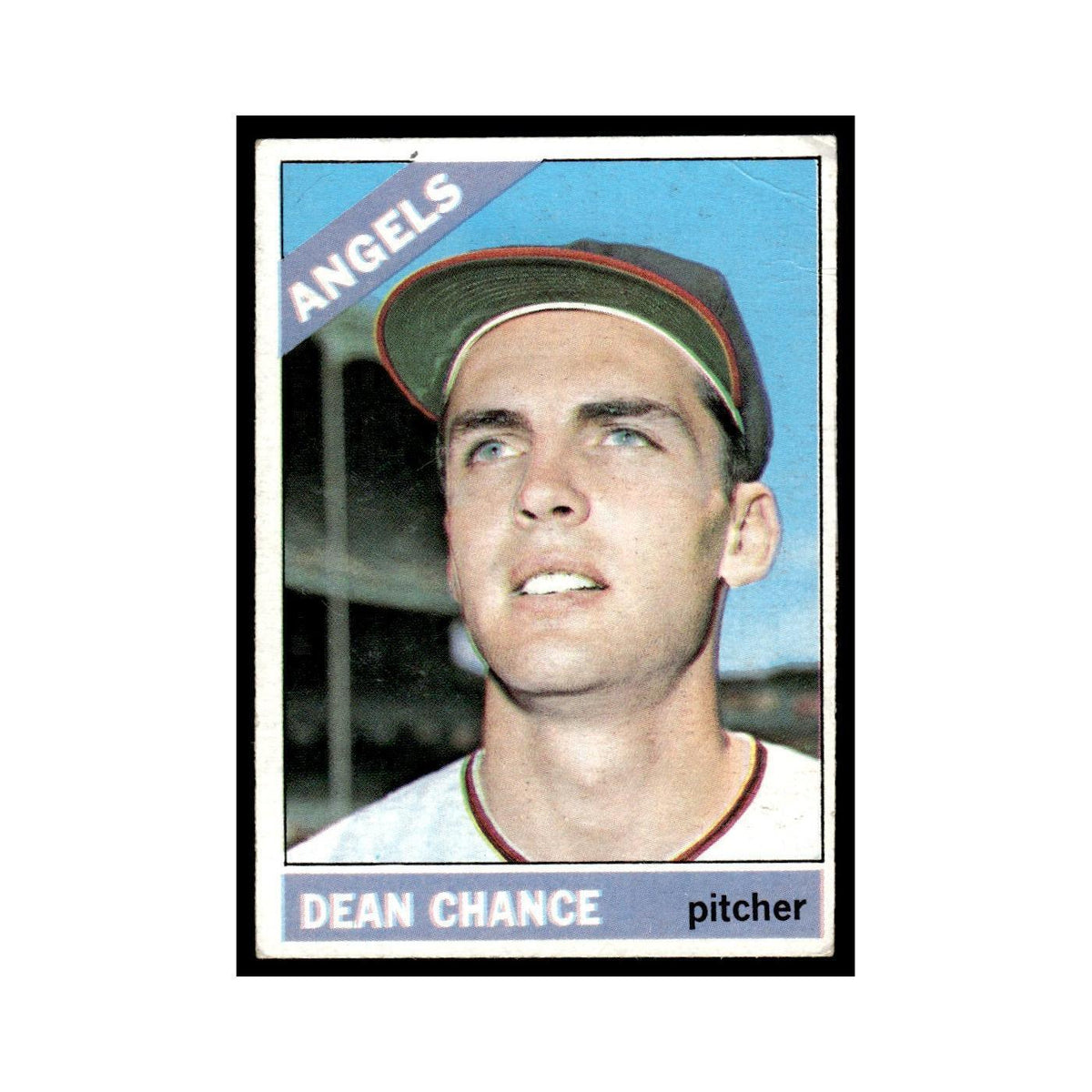 1966 Topps Baseball Card (Damaged) Dean Chance Angels #340