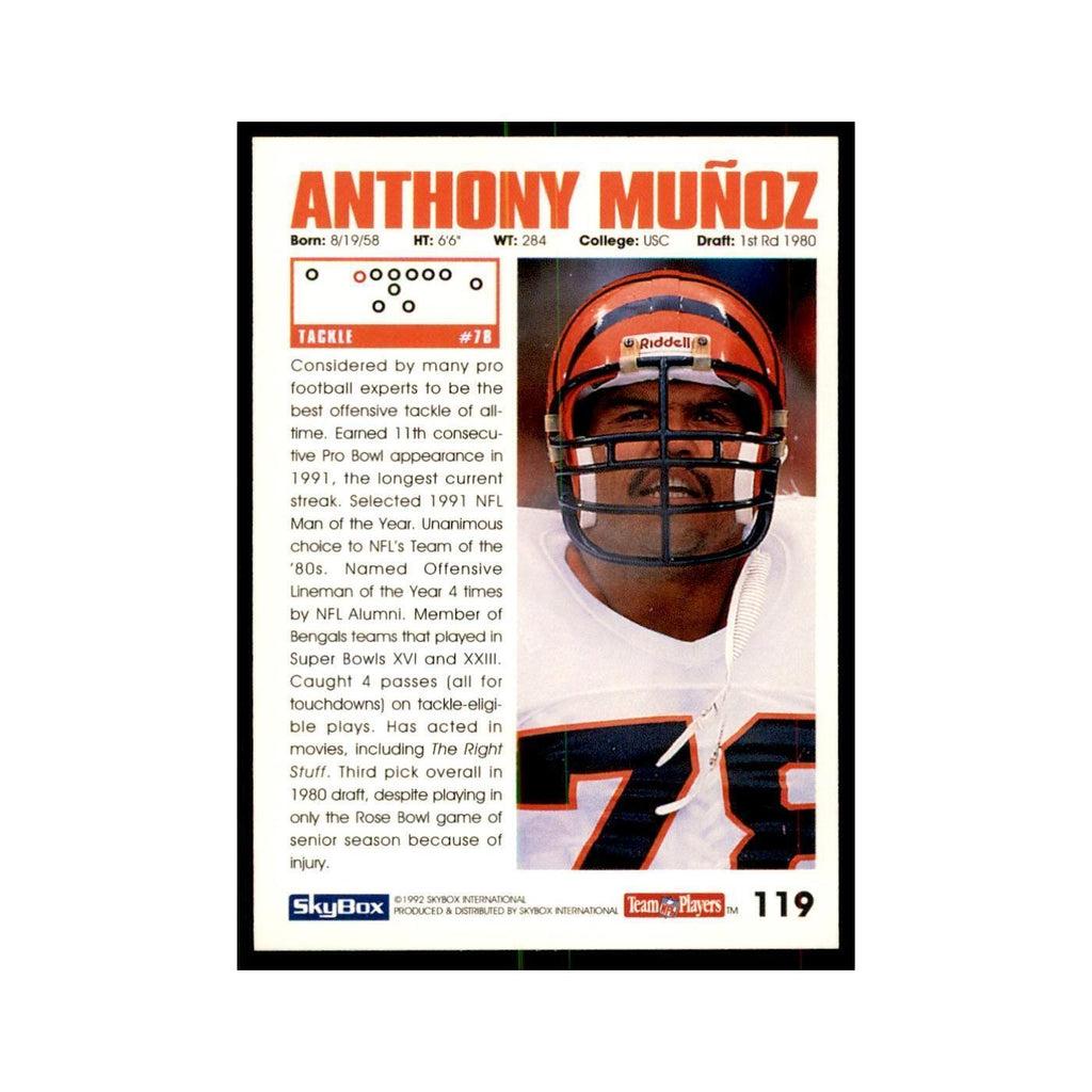 1992 SkyBox Anthony Munoz Football Cards #119