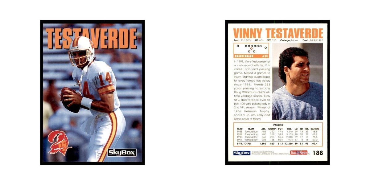 1992 SkyBox Vinny Testaverde Football Cards #188