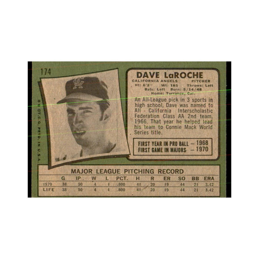1971 Topps Dave LaRoche Baseball Cards #174