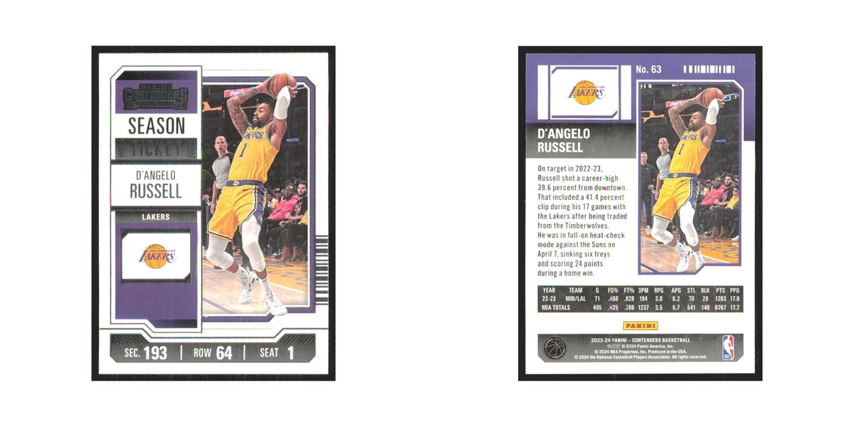 2023 Panini Contenders D'Angelo Russell Lakers #63