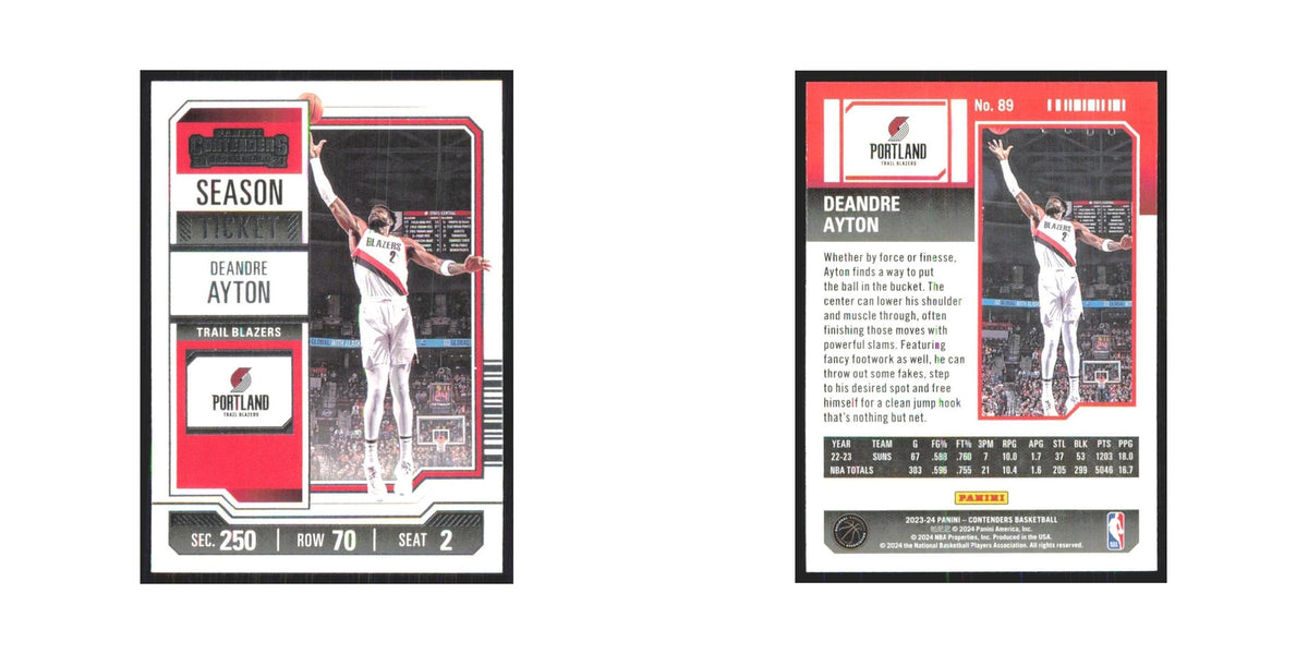 2023 Panini Contenders Deandre Ayton Blazers #89