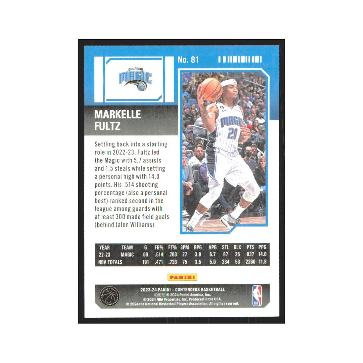 2023 Panini Contenders Markelle Fultz Magic #81