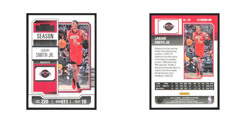 2023 Panini Contenders Jabari Smith Jr. Rockets #88