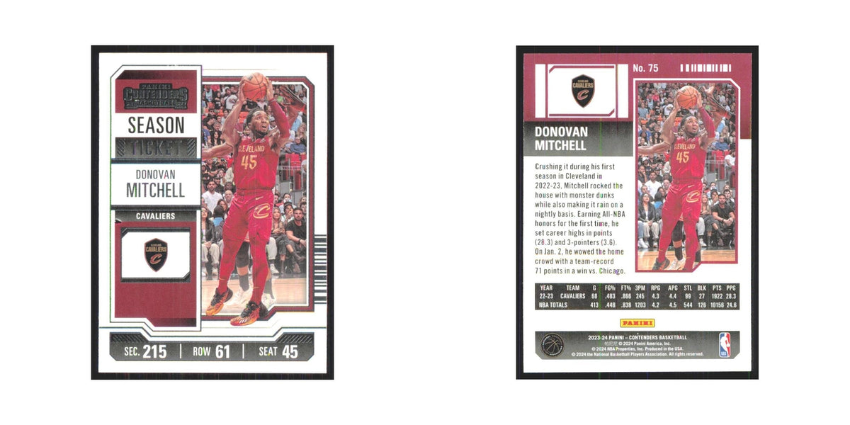 2023 Panini Contenders Donovan Mitchell Cavaliers #75