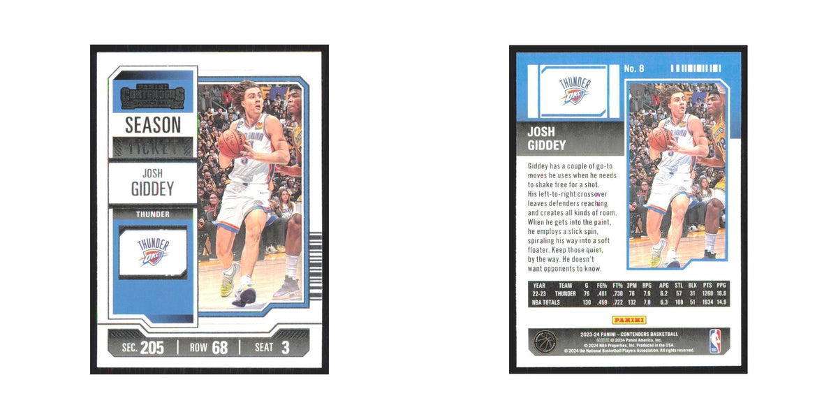 2023 Panini Contenders Josh Giddey Thunder #8