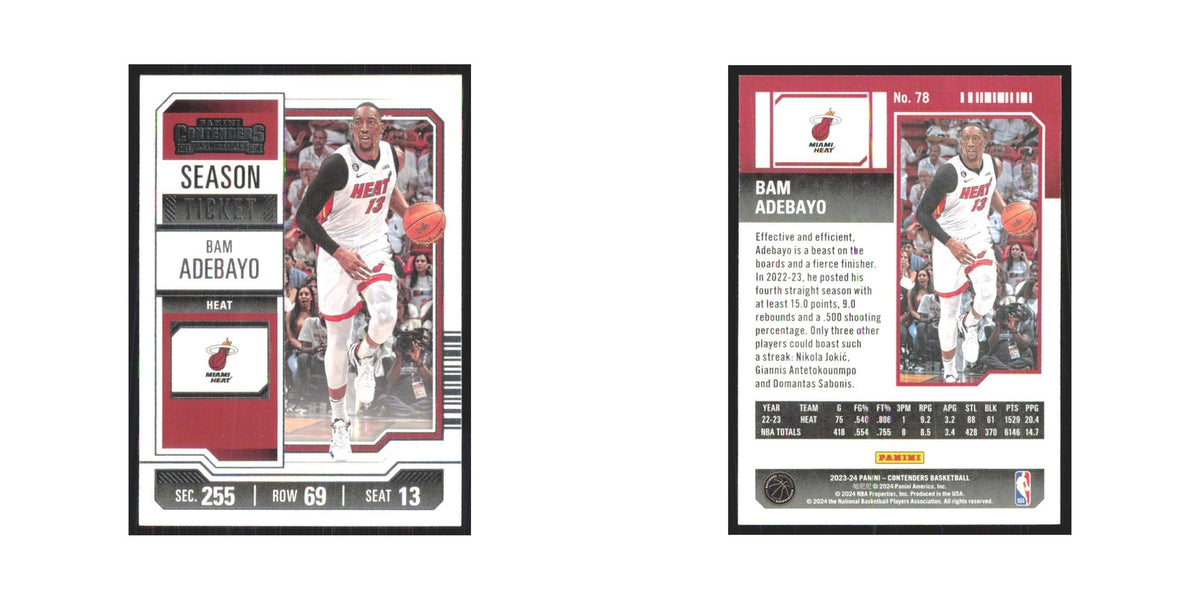 2023 Panini Contenders Bam Adebayo Heat #78