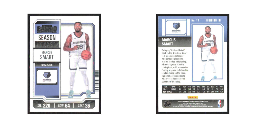 2023 Panini Contenders Marcus Smart Grizzlies #17