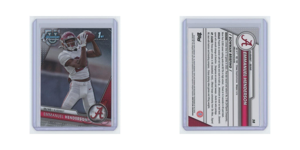 Emmanuel Henderson 2023 Bowman University Chrome #38 Alabama Crimson Tide NM