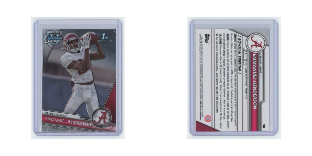 Emmanuel Henderson 2023 Bowman University Chrome #38 Alabama Crimson Tide NM