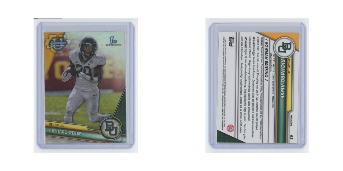 Richard Reese 2023 Bowman University Chrome #83 Baylor Bears Football Card NM