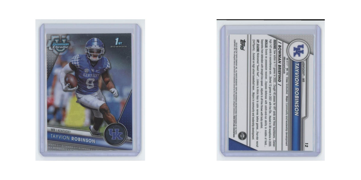 Tayvion Robinson 2023 Bowman University Chrome #12 Kentucky Wildcats NM