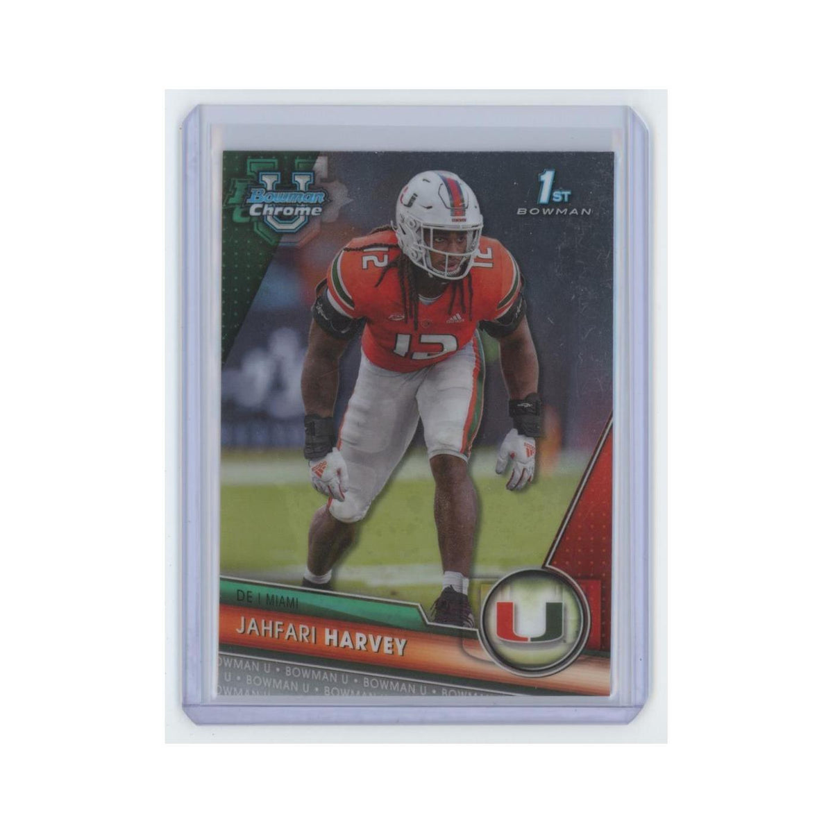 Jahfari Harvey 2023 Bowman University Chrome #25 Miami Hurricanes NM