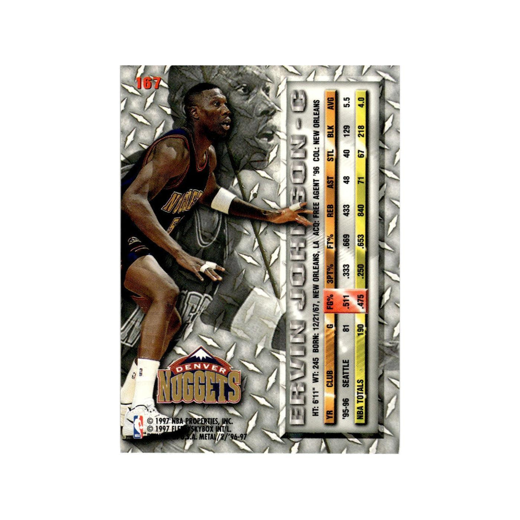 Ervin Johnson 1996 Fleer Metal #167 Denver Nuggets Basketball Card NM