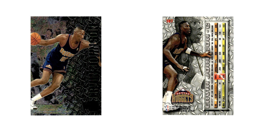 Ervin Johnson 1996 Fleer Metal #167 Denver Nuggets Basketball Card NM