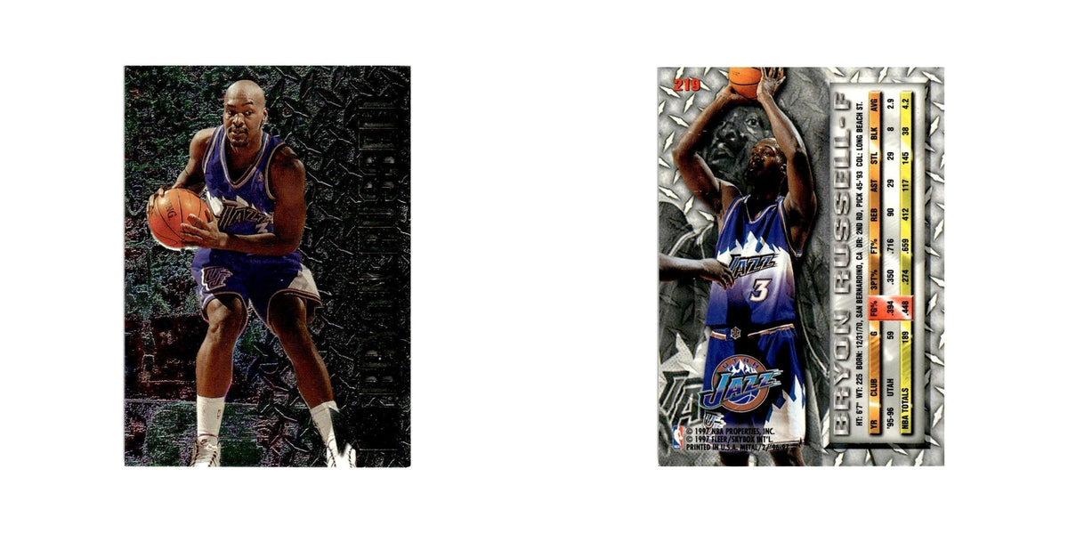 Bryon Russell 1996 Fleer Metal #219 Utah Jazz Basketball Card NM