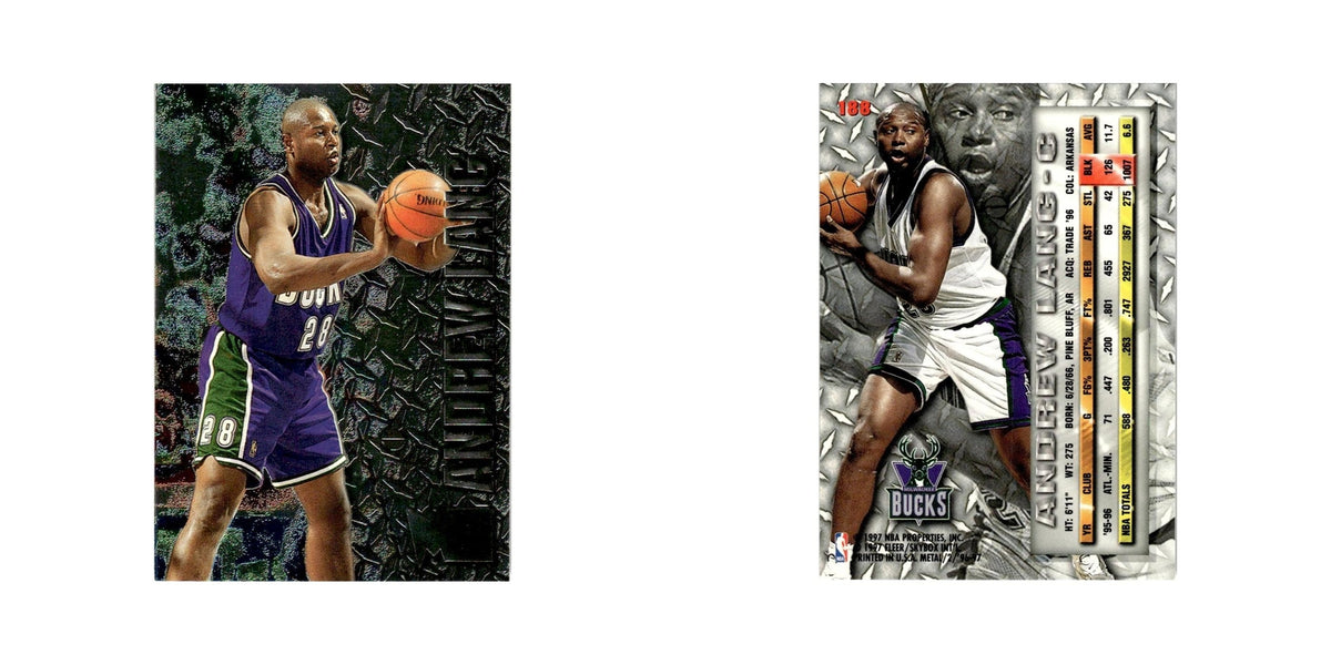 Andrew Lang 1996 Fleer Metal #188 Milwaukee Bucks Basketball Card NM