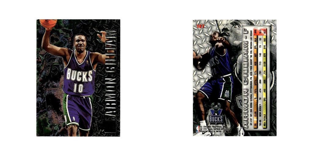 Armon Gilliam 1996 Fleer Metal #187 Milwaukee Bucks Basketball Card NM