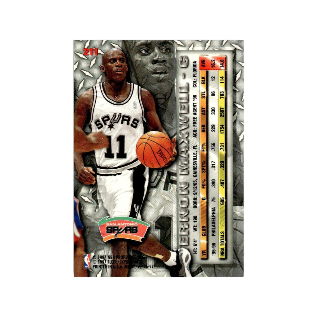 Vernon Maxwell 1996 Fleer Metal #211 San Antonio Spurs Basketball Card NM