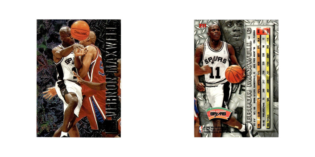 Vernon Maxwell 1996 Fleer Metal #211 San Antonio Spurs Basketball Card NM
