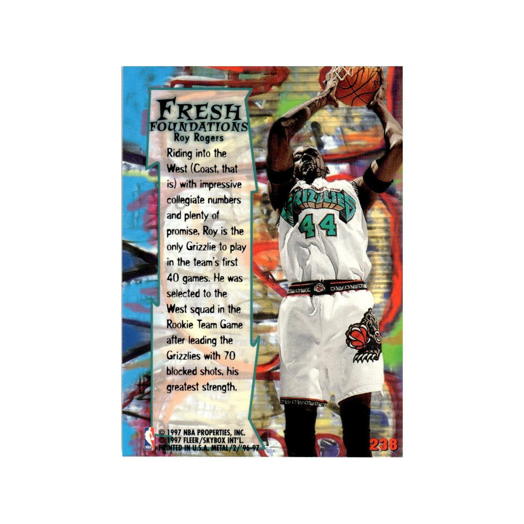 Roy Rogers 1996 Fleer Metal #238 Vancouver Grizzlies Basketball Card NM
