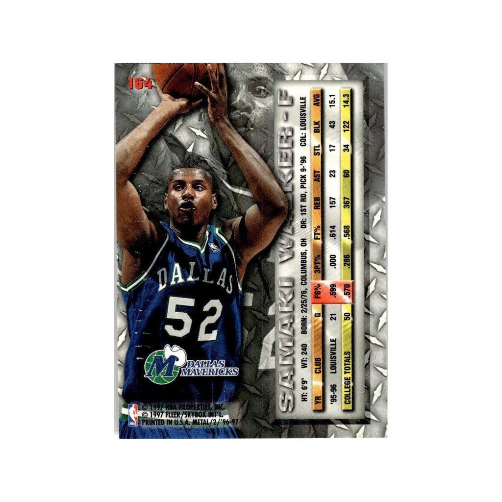 Samaki Walker 1996 Fleer Metal #164 Dallas Mavericks Basketball Card NM