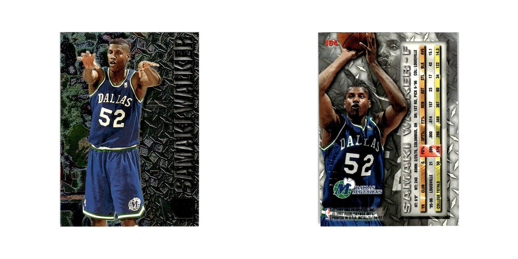 Samaki Walker 1996 Fleer Metal #164 Dallas Mavericks Basketball Card NM