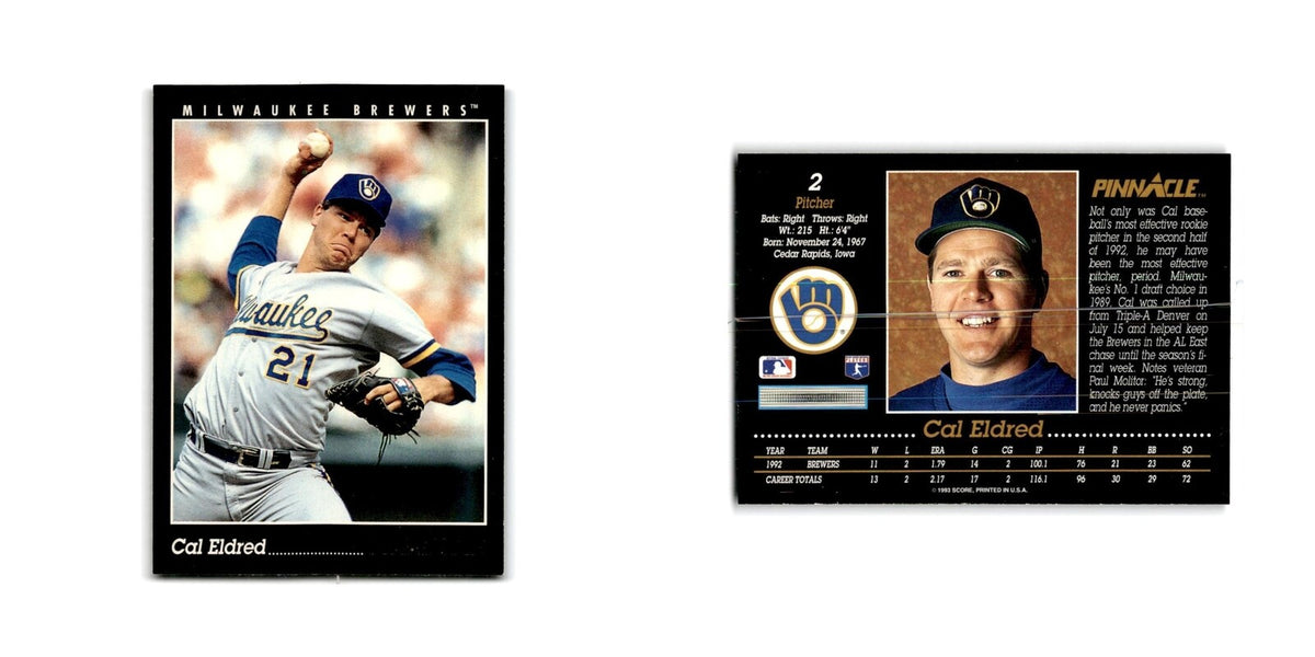 Cal Eldred 1993 Pinnacle #2 Milwaukee Brewers Baseball Card NM