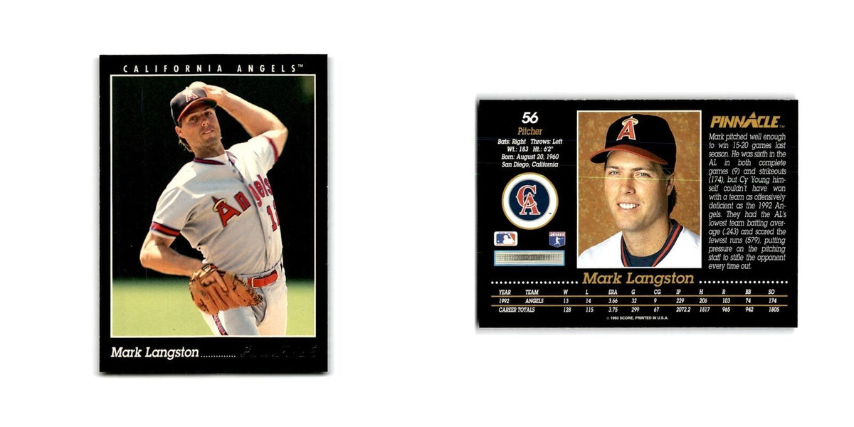 Mark Langston 1993 Pinnacle #56 California Angels Baseball Card NM