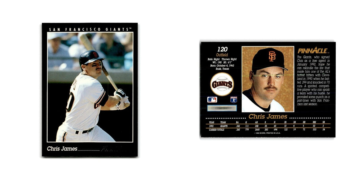 Chris James 1993 Pinnacle #120 San Francisco Giants Baseball Card NM