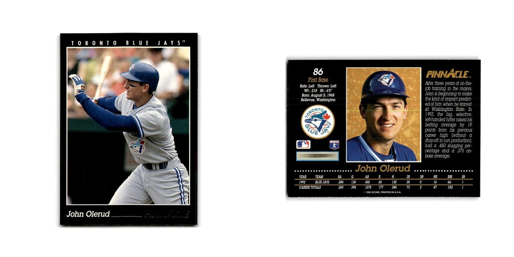 John Olerud 1993 Pinnacle #86 Toronto Blue Jays Baseball Card NM