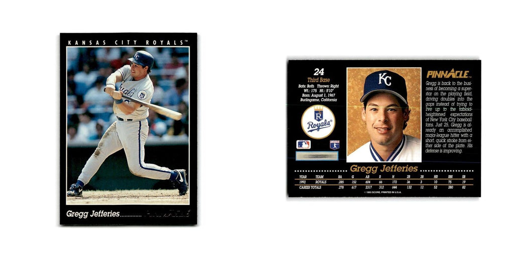 Gregg Jefferies 1993 Pinnacle #24 Kansas City Royals Baseball Card NM