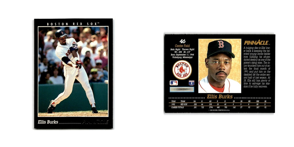 Ellis Burks 1993 Pinnacle #46 Boston Red Sox Baseball Card NM