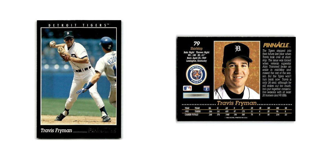 Travis Fryman 1993 Pinnacle #79 Detroit Tigers Baseball Card NM