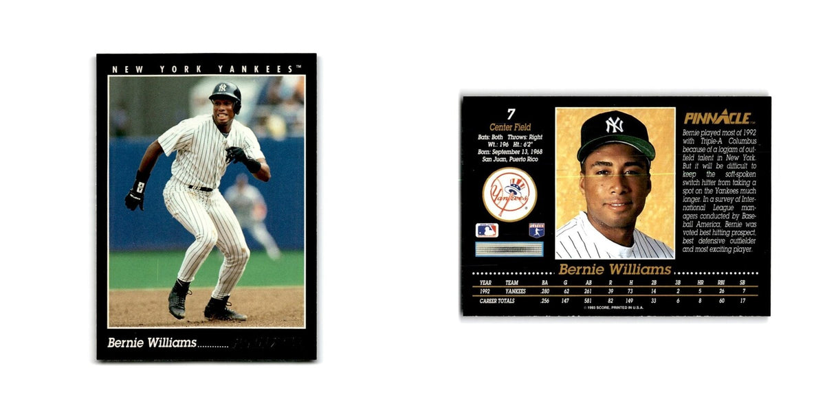 Bernie Williams 1993 Pinnacle #7 New York Yankees Baseball Card NM