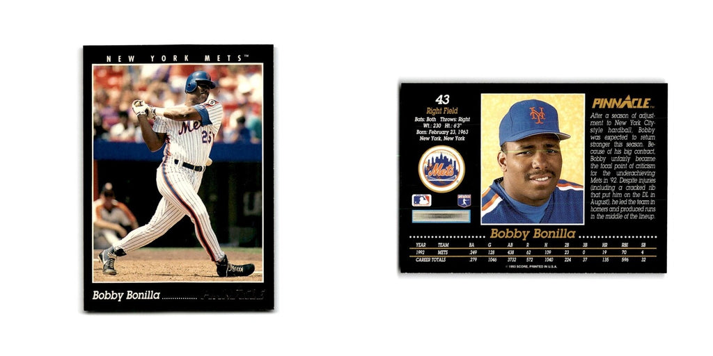 Bobby Bonilla 1993 Pinnacle #43 New York Mets Baseball Card NM
