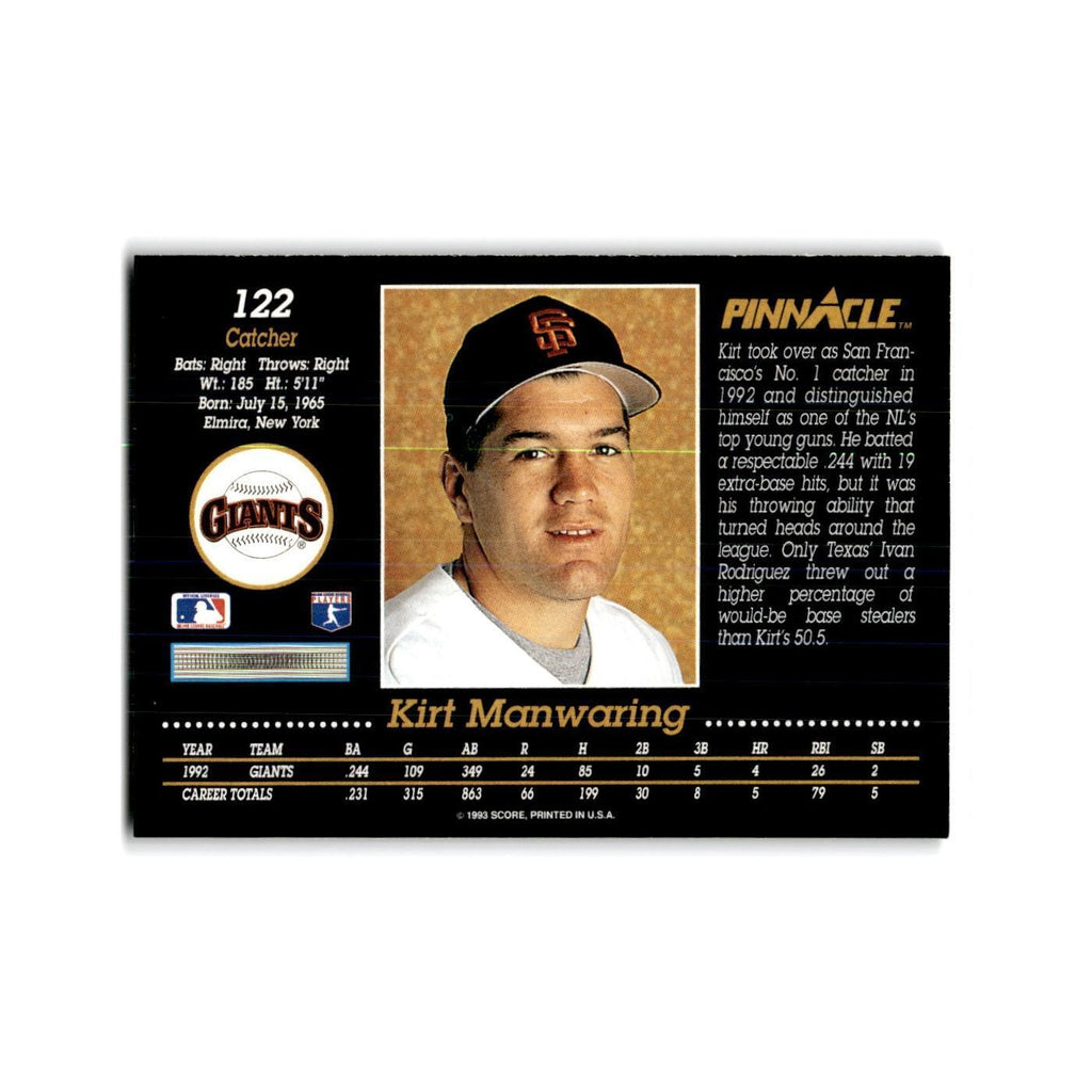 Kirt Manwaring 1993 Pinnacle #122 San Francisco Giants Baseball Card NM