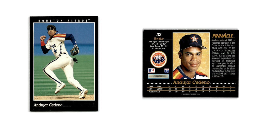 Andujar Cedeno 1993 Pinnacle #32 Houston Astros Baseball Card NM